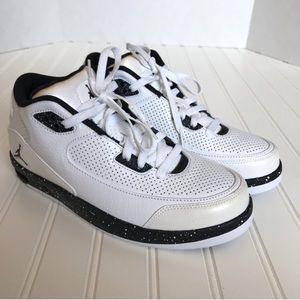 Nike Jordan After Game Athletic Shoes 428825-103 white black leather 7.5